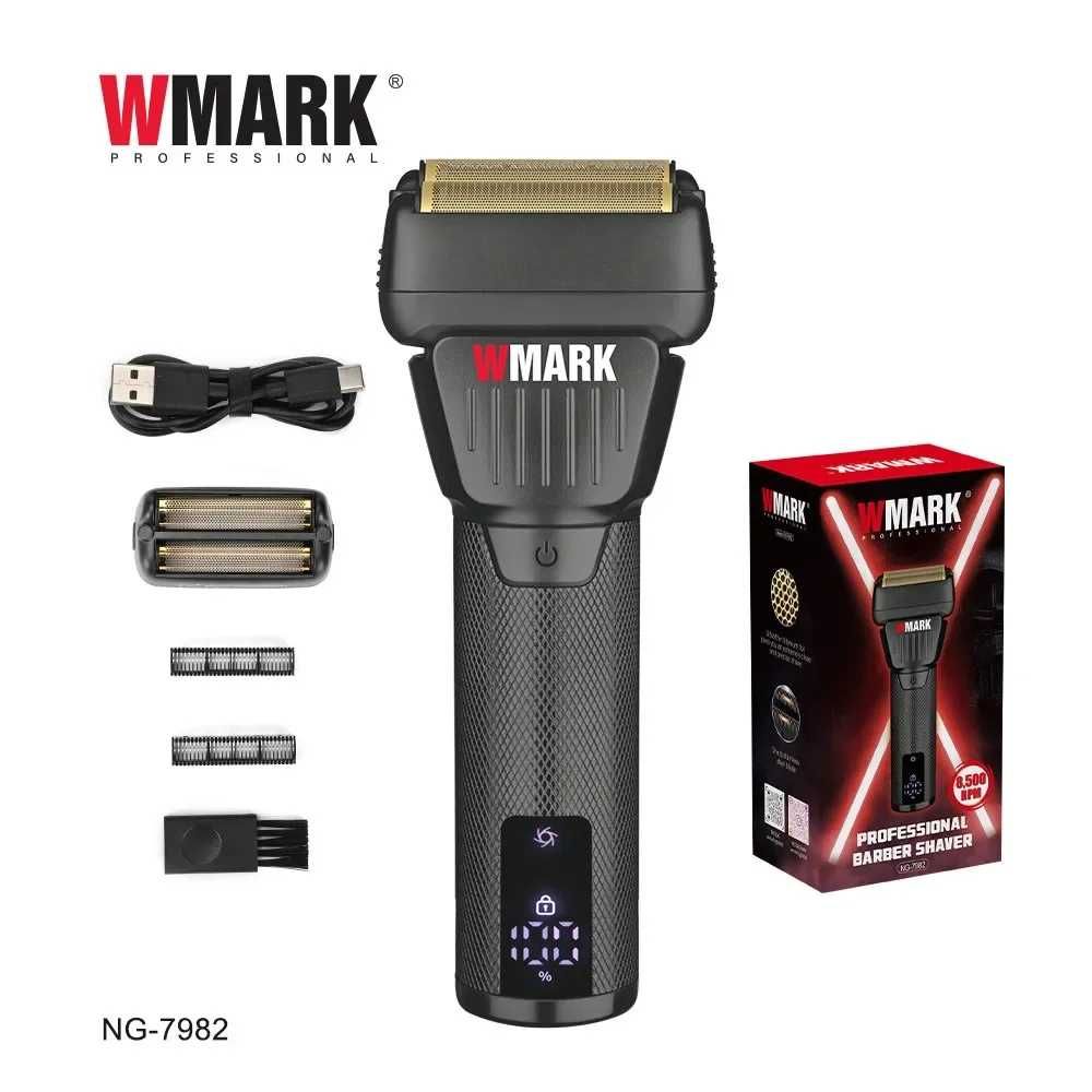 Shaver  profissional WMARK  9000rpm lcd lâmina dupla em titânio