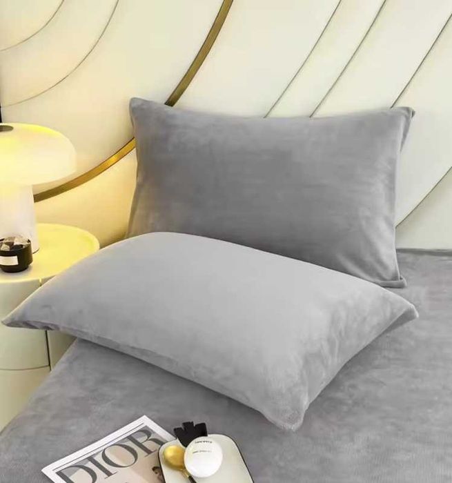 Подушки декоративні з оксамита сірого кольору 2 шт.  40х60 см