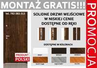 Drzwi wejściowe z montażem do bloku - drewniane - produkt polski