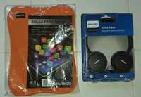 Bolsa para tablet + auscultadores philips