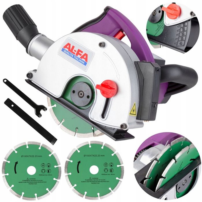 Bruzdownica Elektryczna Do Betonu Frezarka Zestaw Narzedzia Tarcze 310