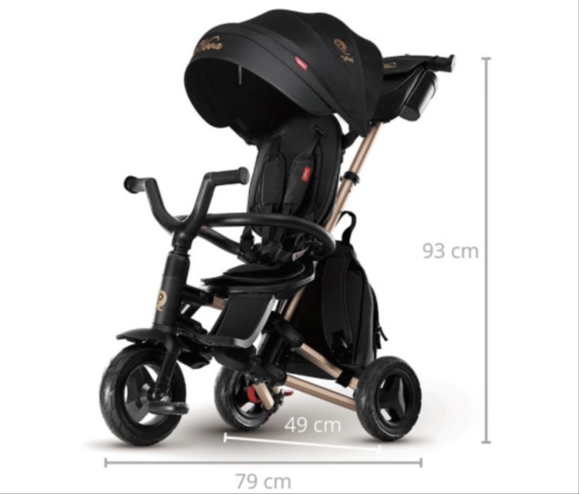 Велосипед складаний триколісний Qplay Nova + Rubber Gold