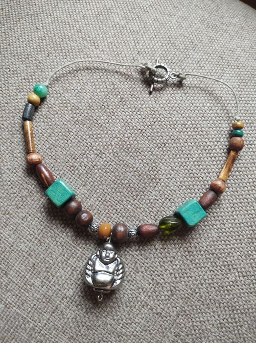 Naszyjnik choker handmade z koralików Budda boho etno hippie orient