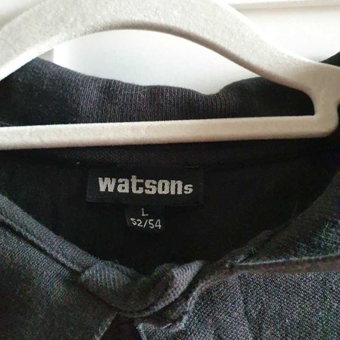 Bluzka z kołnierzykiem czarna watson roz.L polo