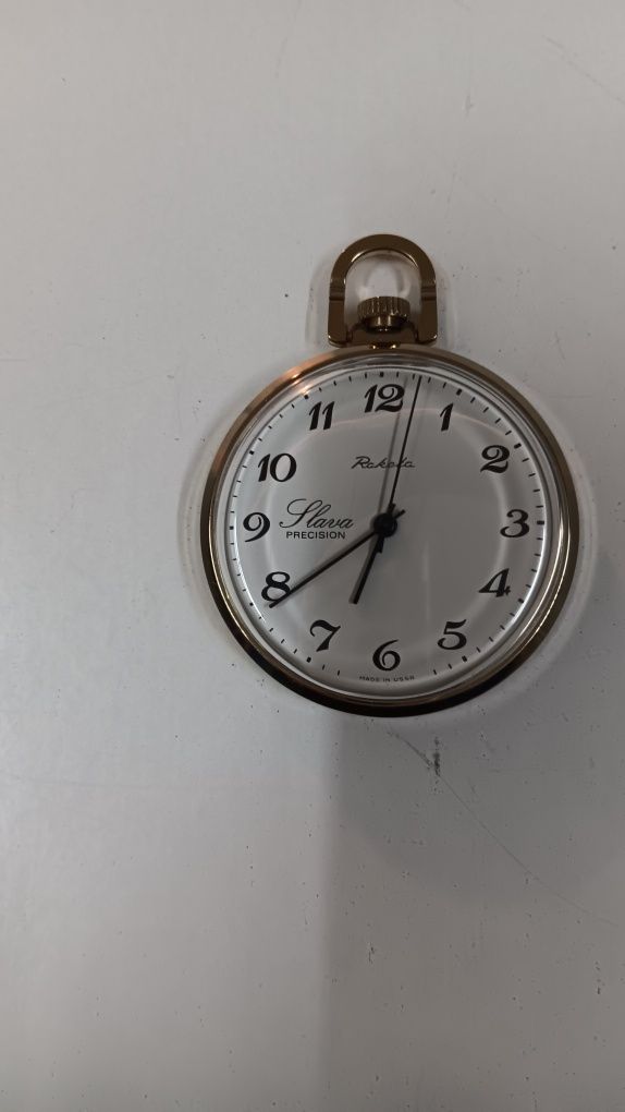 Relógio Homem corda bolso Slava impec.!