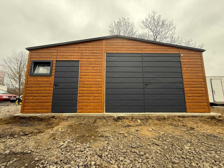 Garaż Blaszany Drewnopodobny 8x7 250 wjazdu hala wiata 10x7 10x8 12x6