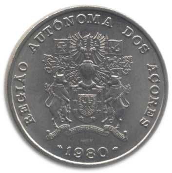 Região Autónoma dos Açores - - - 25$00 - 1980 - - - - - Moeda