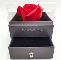 Скринька для подарунка Коробка з трояндою з мила і відділенням