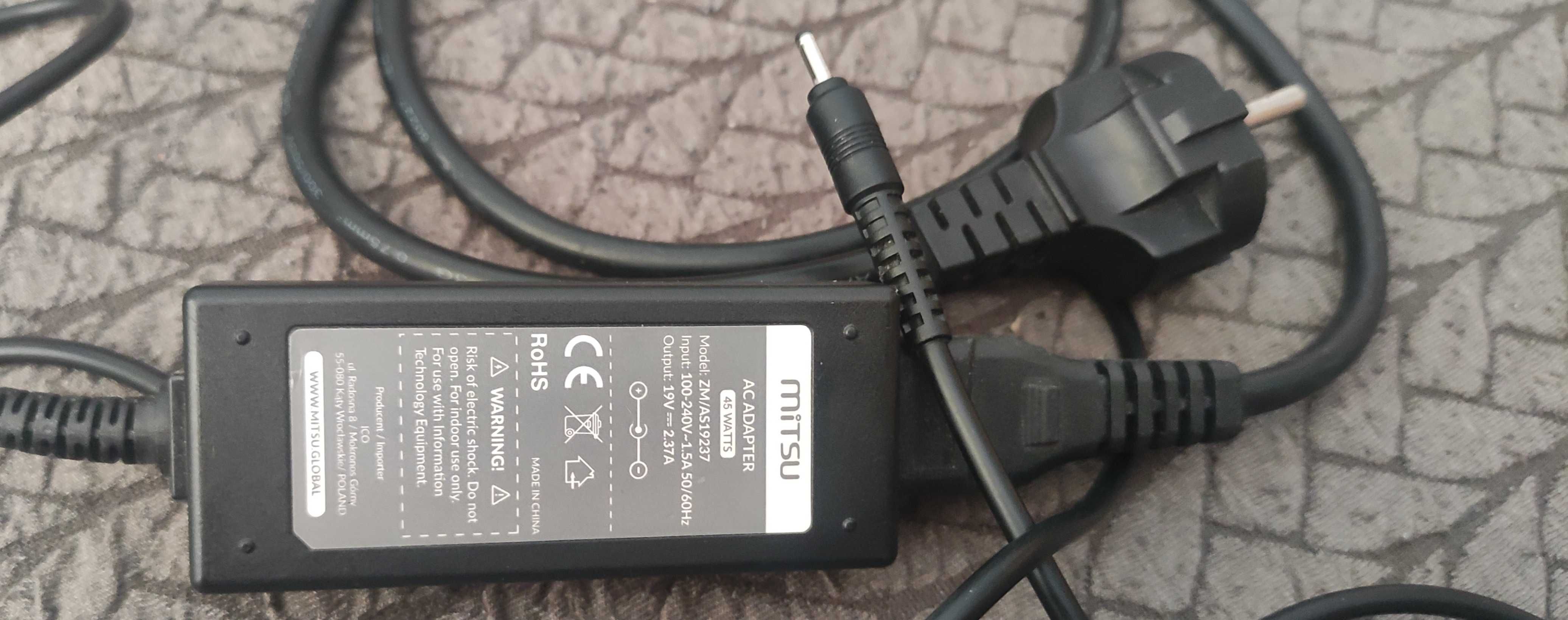 Ładowarka do laptopa 19v 2,37a 45w cienki wtyk