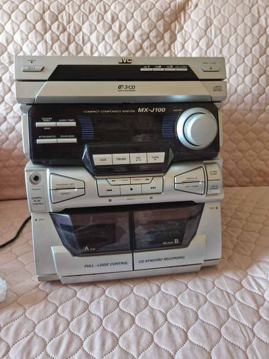 Wieża stereo JVC MX-J100 – super dźwięk, komplet z głośnikami