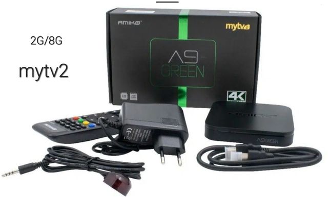 Amiko A9 Green - 2G/8G - IPTV - Android 11 - MyTv2 - Novas C/Garantia