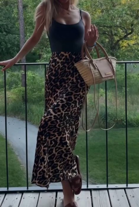 НОВА Спідниця максі леопардова від LEREN / юбка