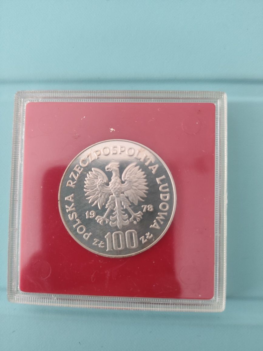 Moneta srebrna 16,5 G, próbna Adam Mickiewicz, 1978 stan menniczy