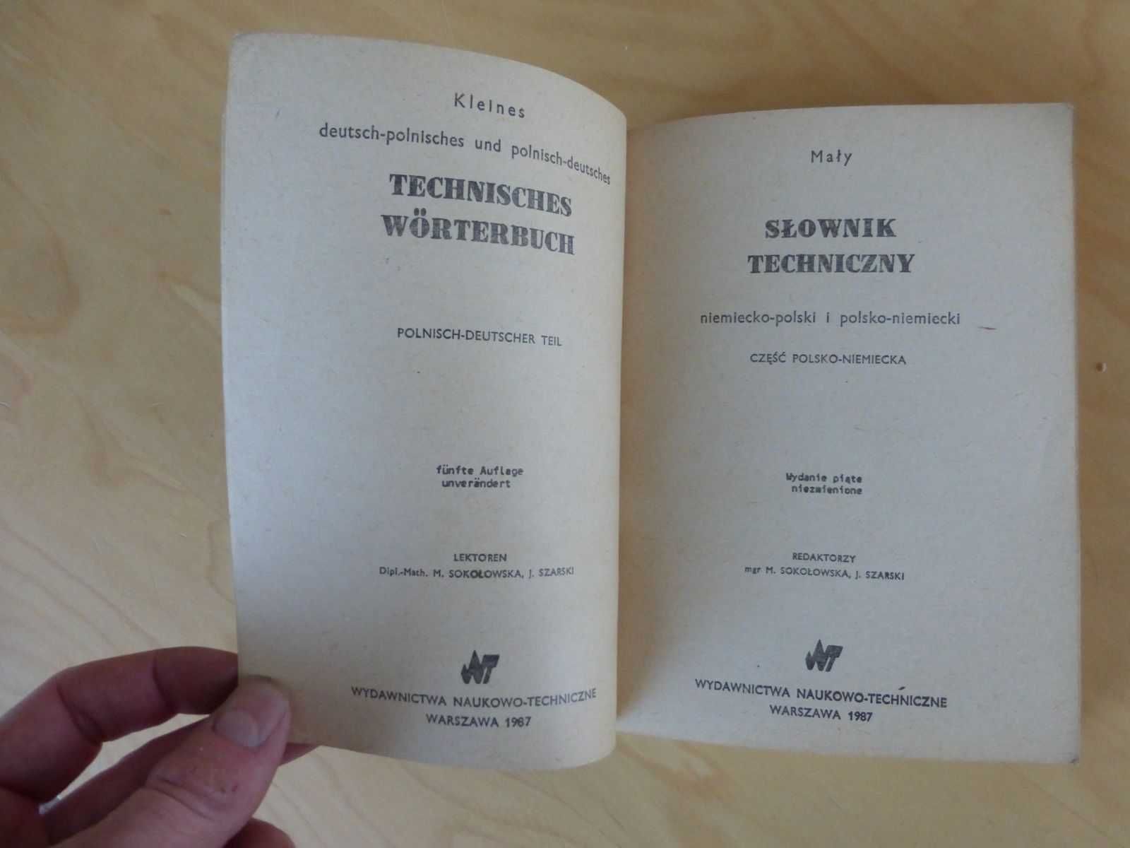 Mały słownik techniczny polsko-niemiecki i niemiecko-polski. Szarski