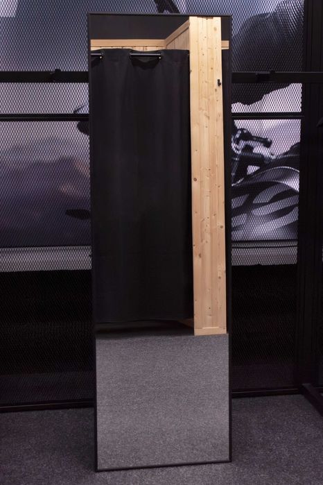 Trzy lustra lustro 160 x 50/60 cm w czarnej wąskiej ramie 1 cm