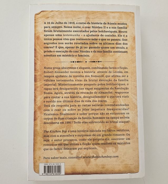 Livro "The Kitchen Boy"