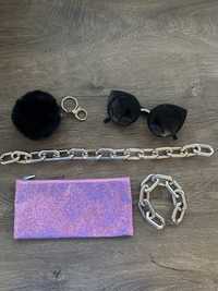 Mix zestaw biżuteria łańcuch okulary brelok