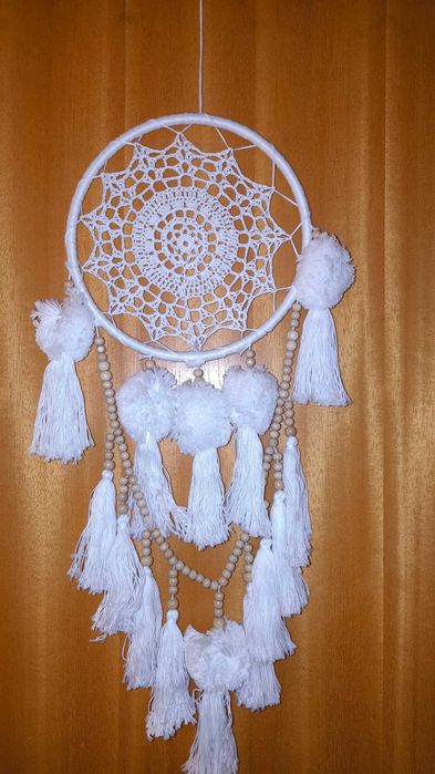 Caça sonhos Macramé, decoração de parede Bege Été Indien Dream 56x21cm