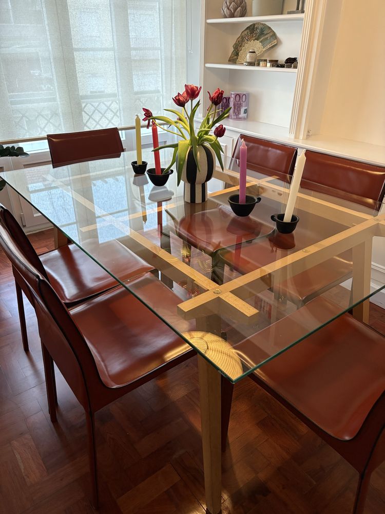 Mesa jantar tampo vidro