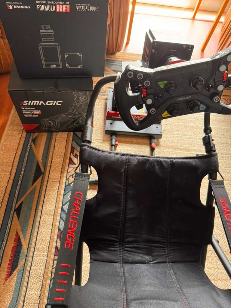 Simagic alpha mini 10nn+ volante + pedais + cadeira