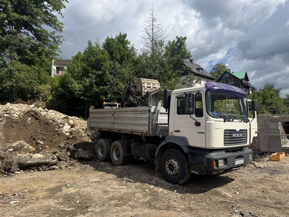 Transport wywrotka, wozidlo budowlane, Ziemia na podniesienie terenu