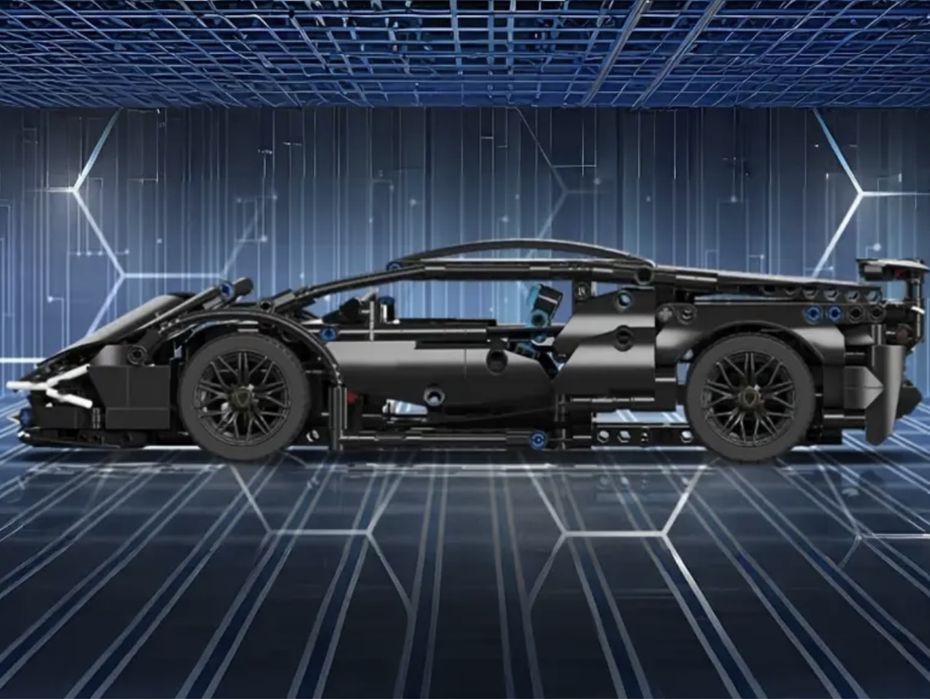 Контсруктор 1300 деталей спортивна машинка 36*17см lego technic черная