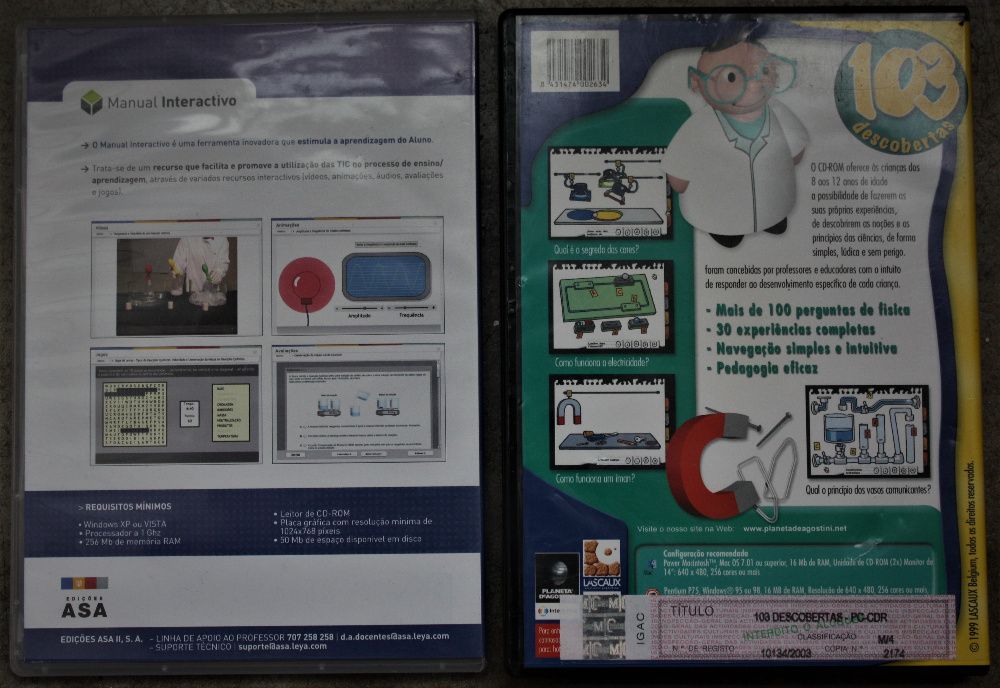 4 CDs didácticos com jogos, como novos