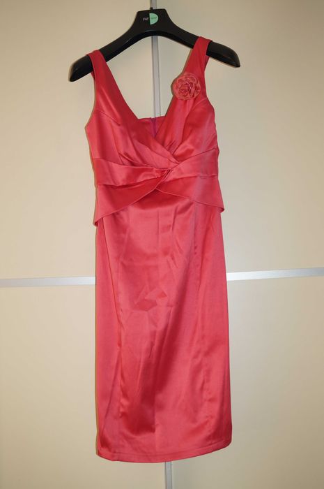 Malinowa SUKIENKA koktajlowa rozm. 42