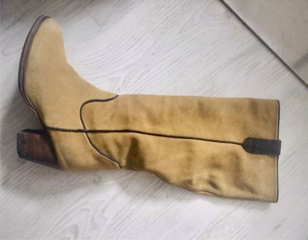 Kowbojki skorzane  zamsz 39/40 camel karmel ESPRIT orginalne okazja