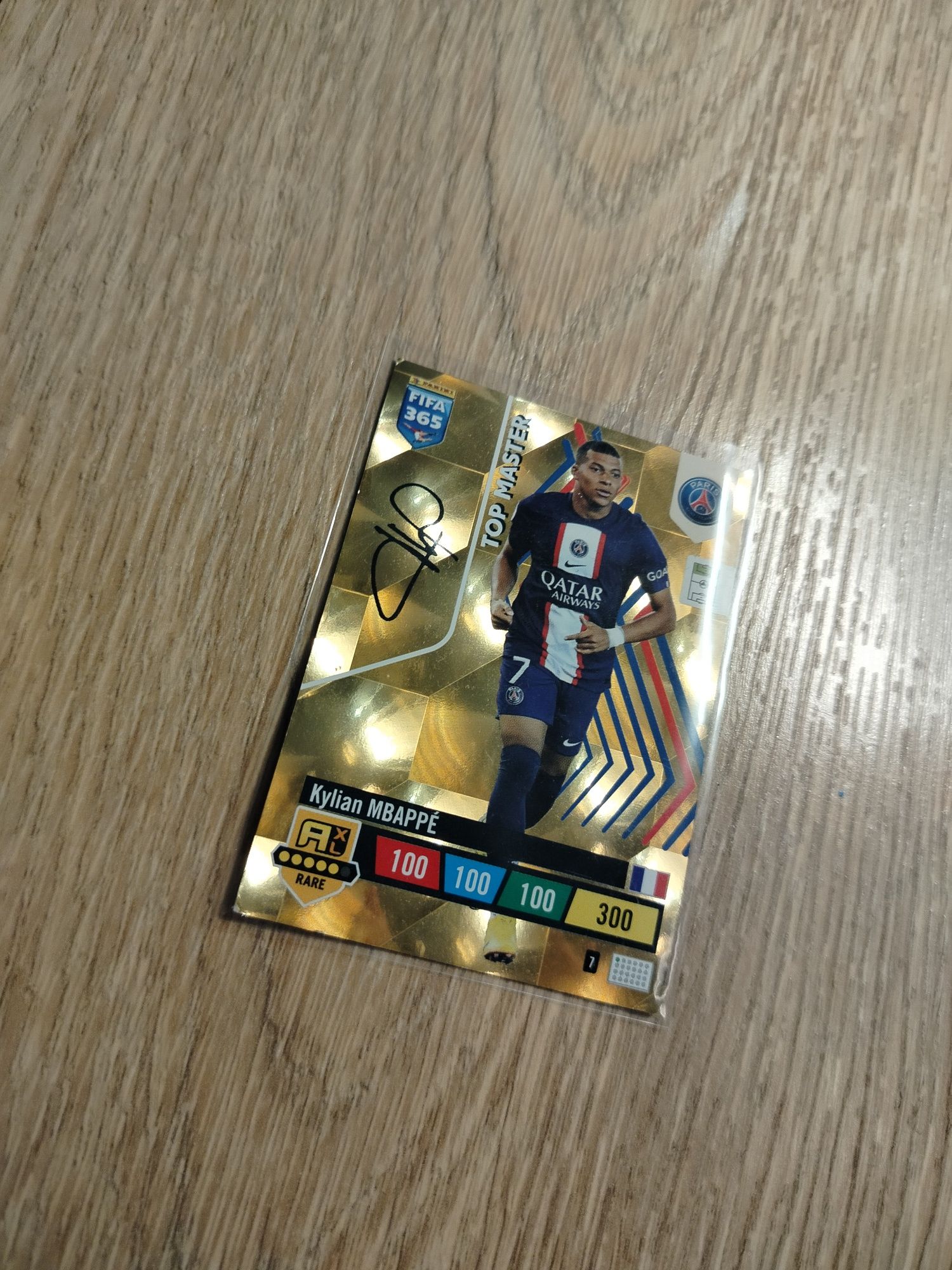 Złota karta piłkarska-Mbappé-panini orginalna