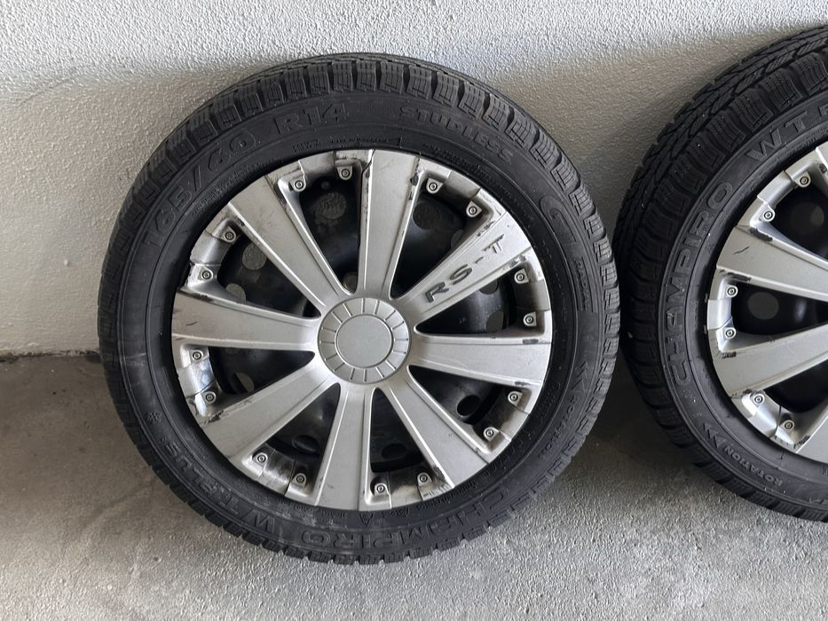 Jantes 4x100 14” c/ pneus 165-60 – VW Toyota Opel Honda Mini Mitsubish