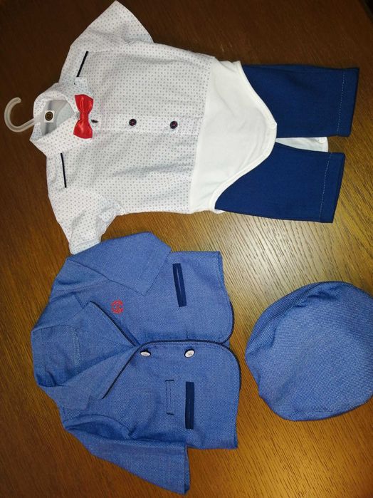 Elegancki strój, garnitur do chrztu dla chłopca w rozmiarze 62