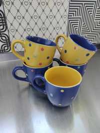 Чашки для кави 150 мл 5шт жовто-блакитні