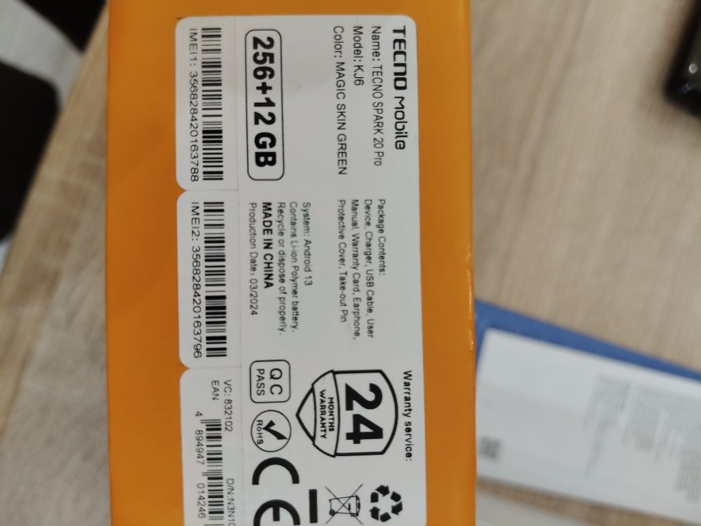 Telefon Techno Spark 20 PRO 12gb+ 256