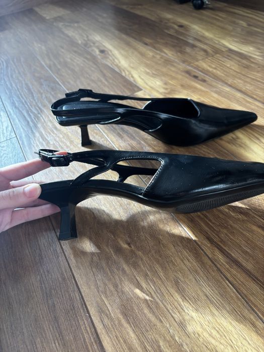 czółenka buty na niskim obcasie