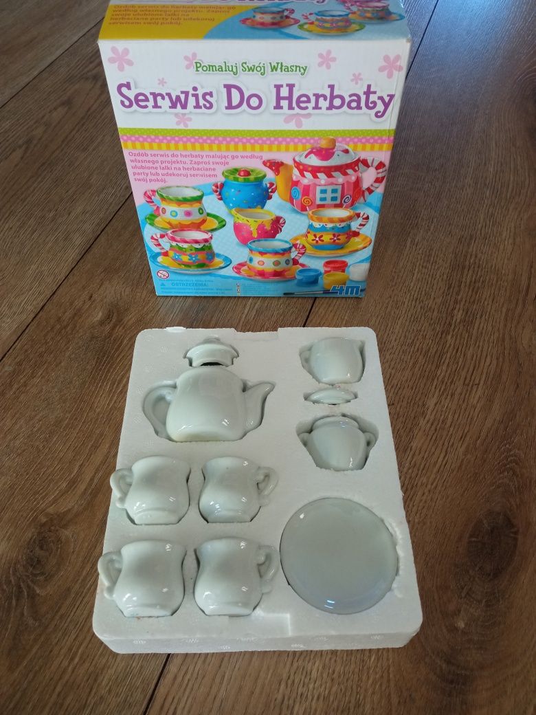 Zabawkowy serwis do herbaty do malowania