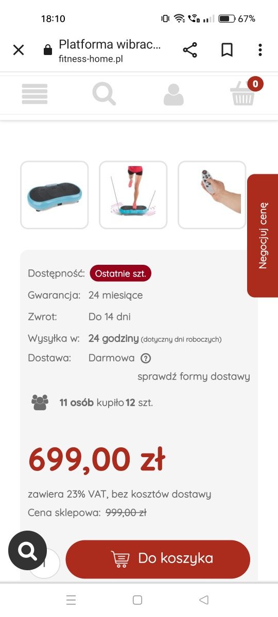 Platforma wibracyjna VitalMaxx Vibro Shaper