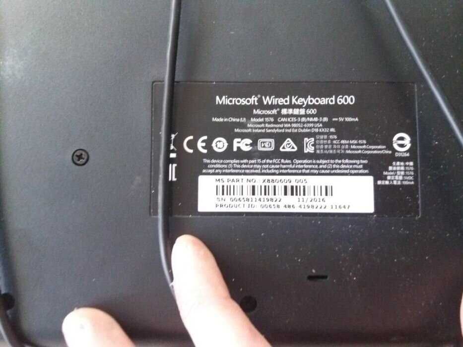 Microsoft wired keyboard 600 black USB Клавиатура