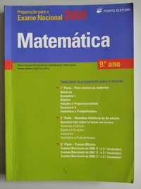 Livros. Preparação Exame Nacional Matemática de 9* ano. Porto Editora.