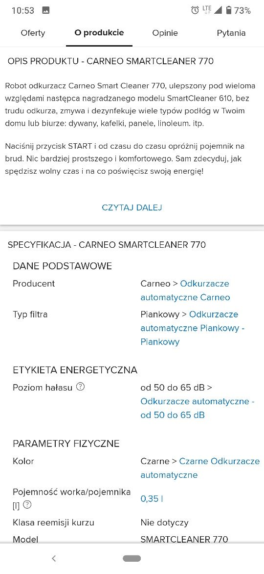 Odkurzacz automatyczny Carneno smart