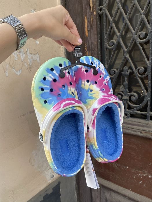 РОЗПРОДАЖ Крокси утеплені Crocs lined tie Оригінальні тапки теплі нові