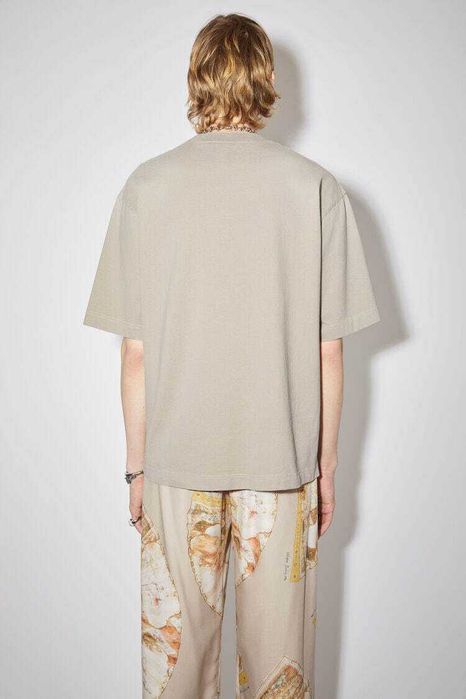 Футболка Acne Studios Logo cotton jersey T-shirt Oyster Grey