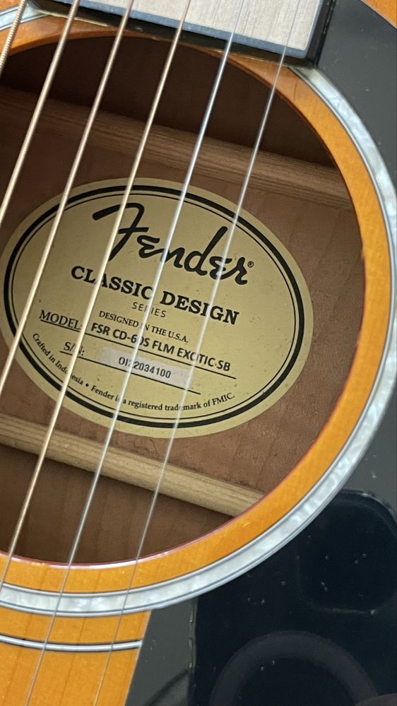 Gitara akustyczna Fender Fsr Cd 60S Exotic Flame Sunburst