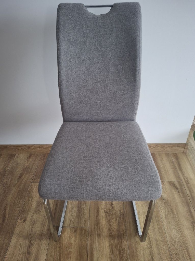 Stół rozkładany 90 x 170-250 cm biały połysk + 10 krzeseł