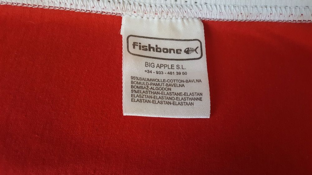 Koszulka czerwona top Fishbone, kolory jak Coca cola S