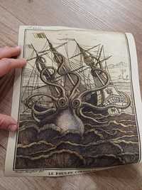 Unikatowa grafika na płótnie steampunk vintage Cthulhu