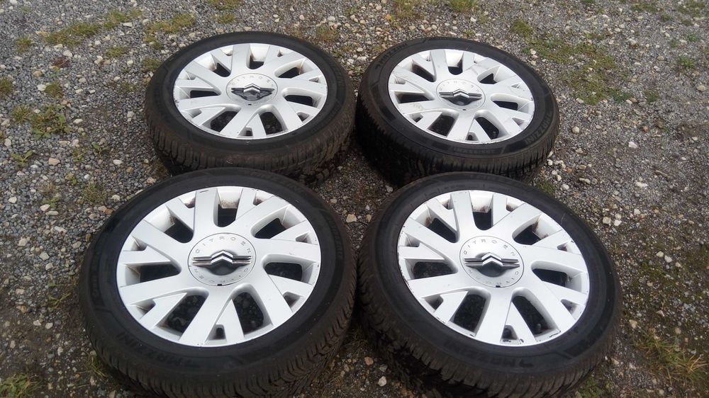 Citroen Koła Aluminiowe 17 cali 4x108 Opony całoroczne 205/55 Jak Nowe