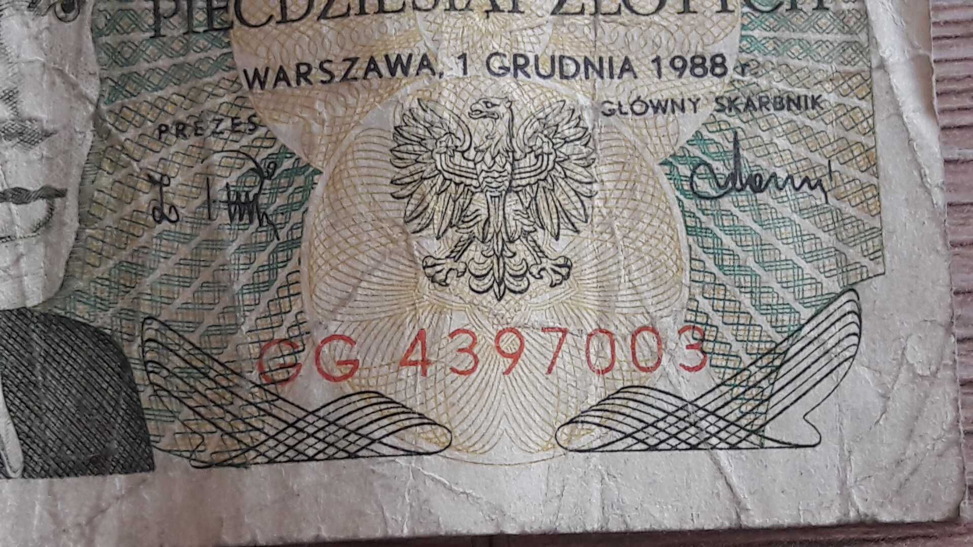 Pamiątki PRL. Banknot 50 zł. Zestaw.