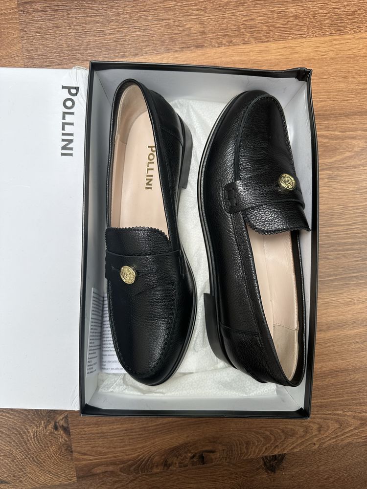 Мокасины Pollini Oxford из козьей кожи, мокасини шкіряні лофери лоферы