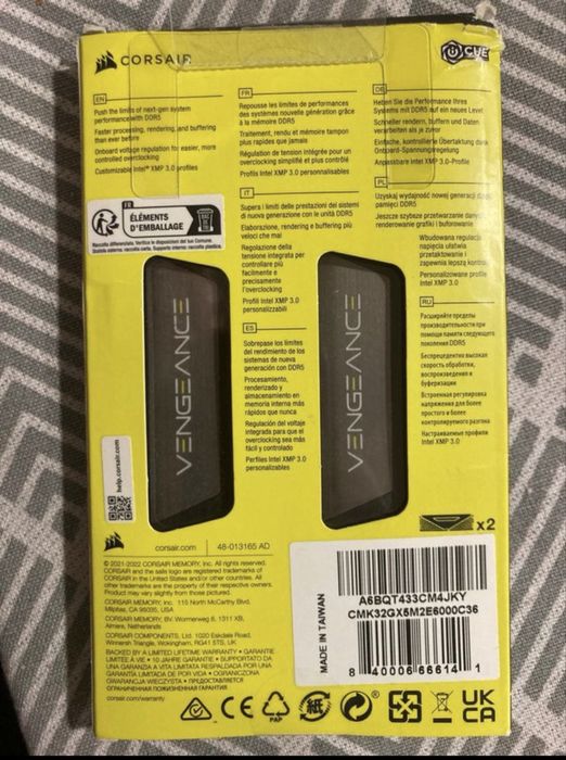 2x16gb 6000Mhz memoria ram DDR5